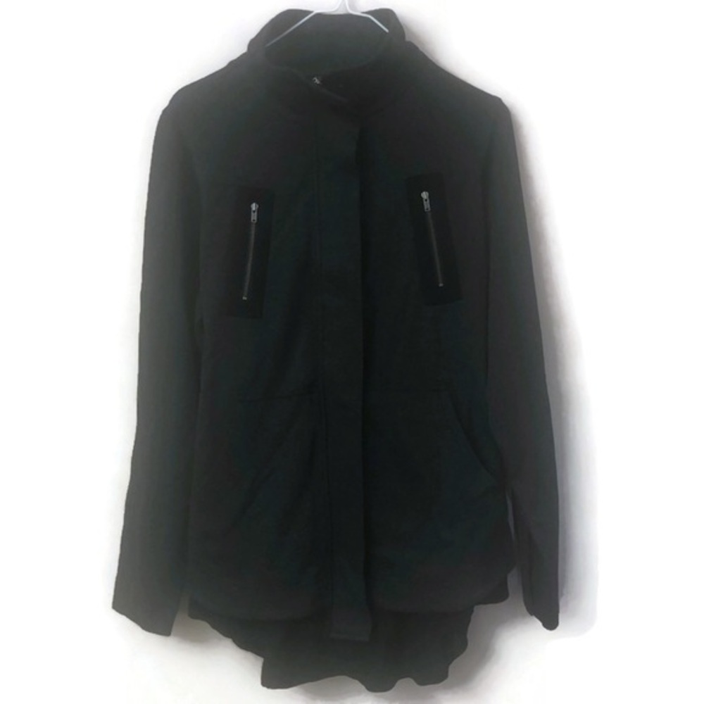Cabi Love Carol Collection Mesh Back Moto Jacket 3184 Charcoal Gray Black Sz. S